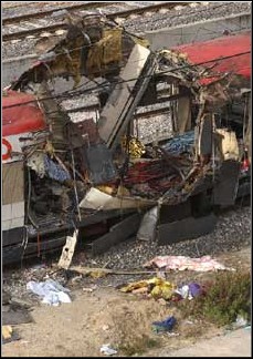 Wreckage from the Madrid Bombings