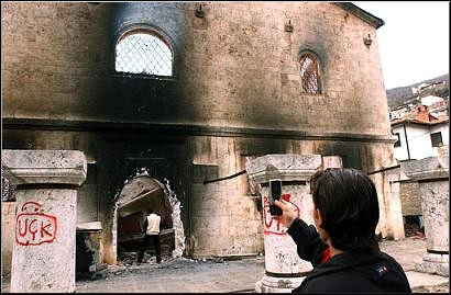 Orthodox Church, Torched by Kosovo Muslims